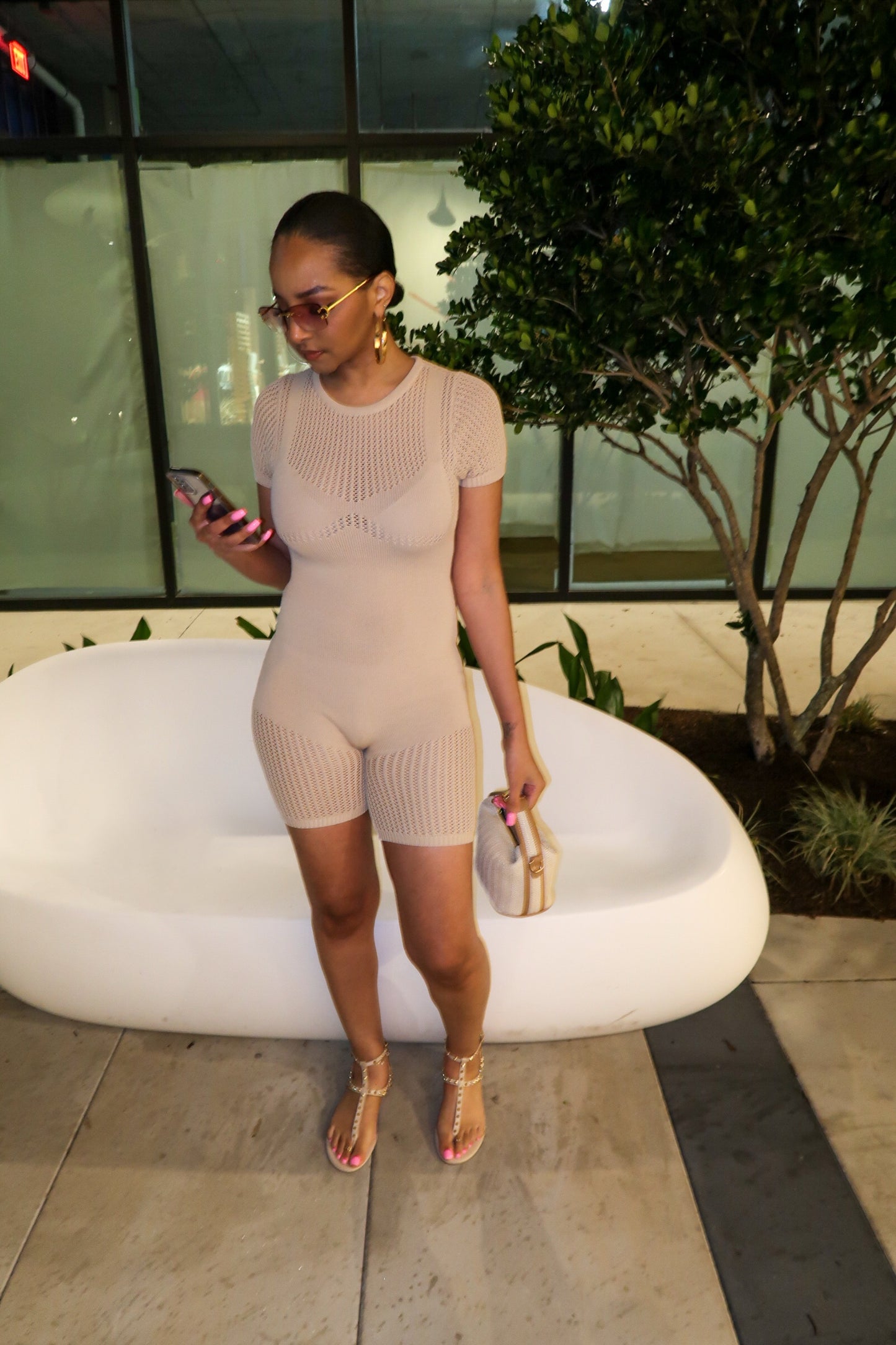Easton Romper (Nude)