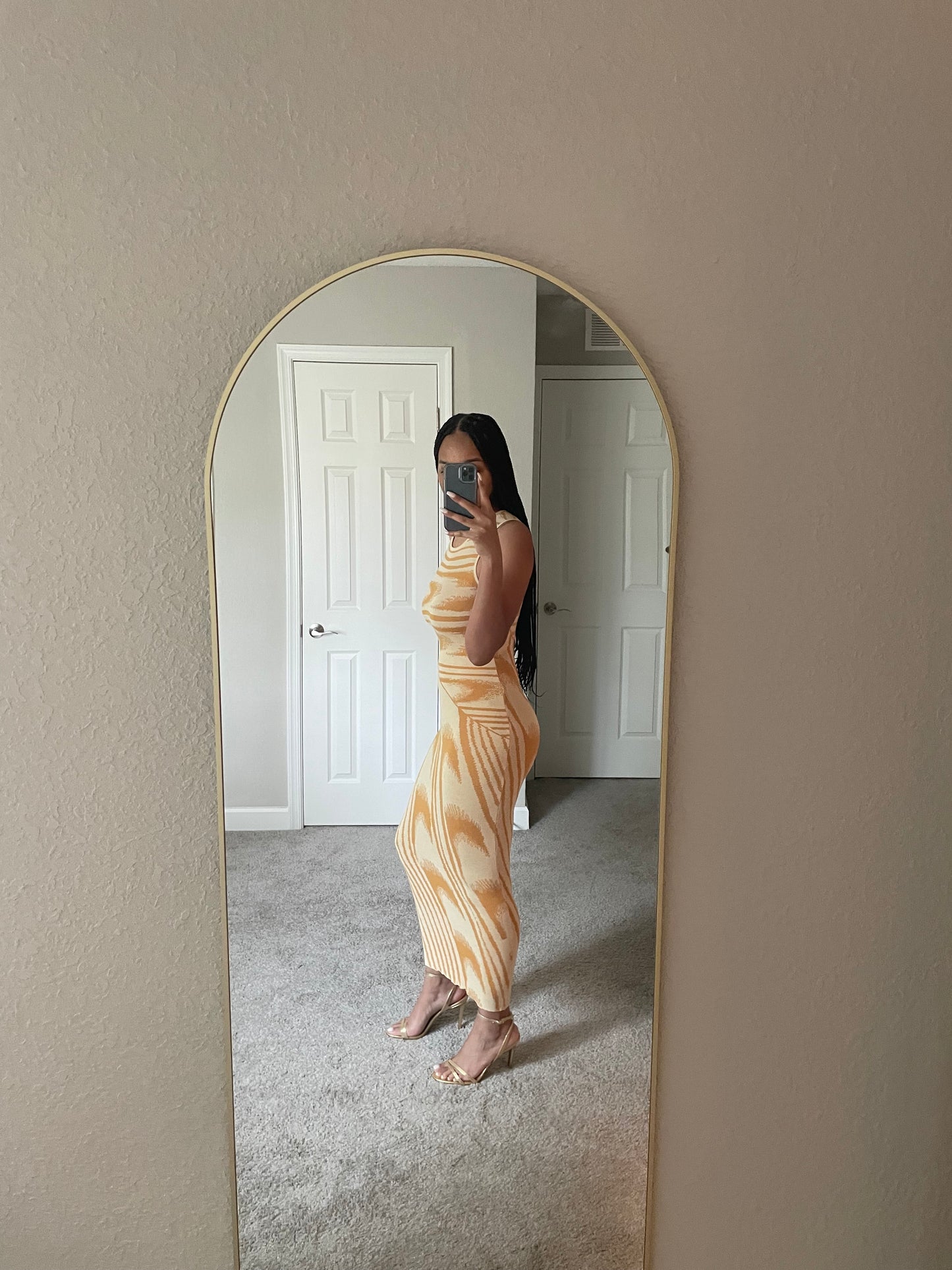 Marble Dress (Mustard)
