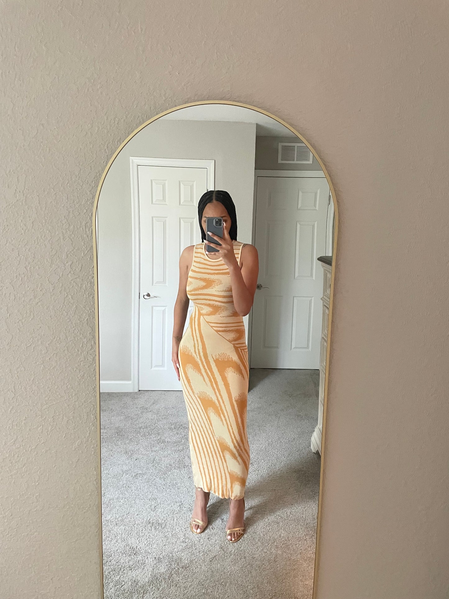 Marble Dress (Mustard)